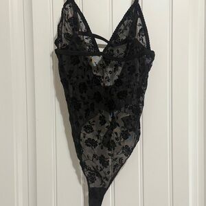 NWT Windsor Black Lace Floral Bodysuit